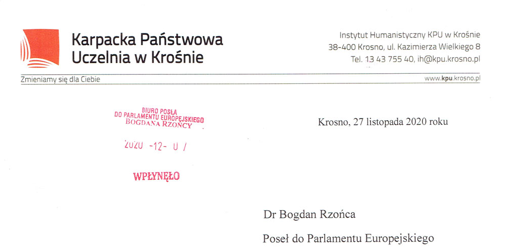 Podziękowanie KPU w Krośnie